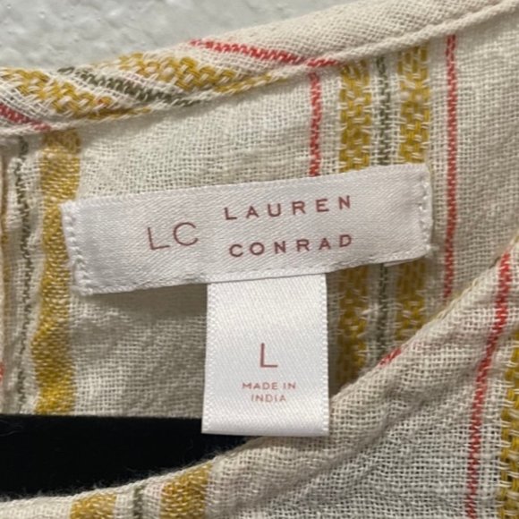 LC Lauren Conrad Striped Cold Shoulder Blouse - Picture 5 of 6